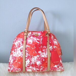 Coach Peyton Cora floral dome satchel w/ crossbody strap EUC #F31341